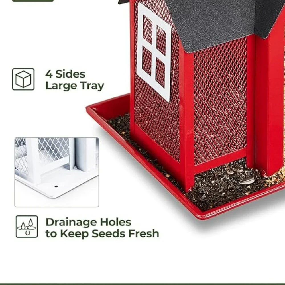 Metal bird feeder house